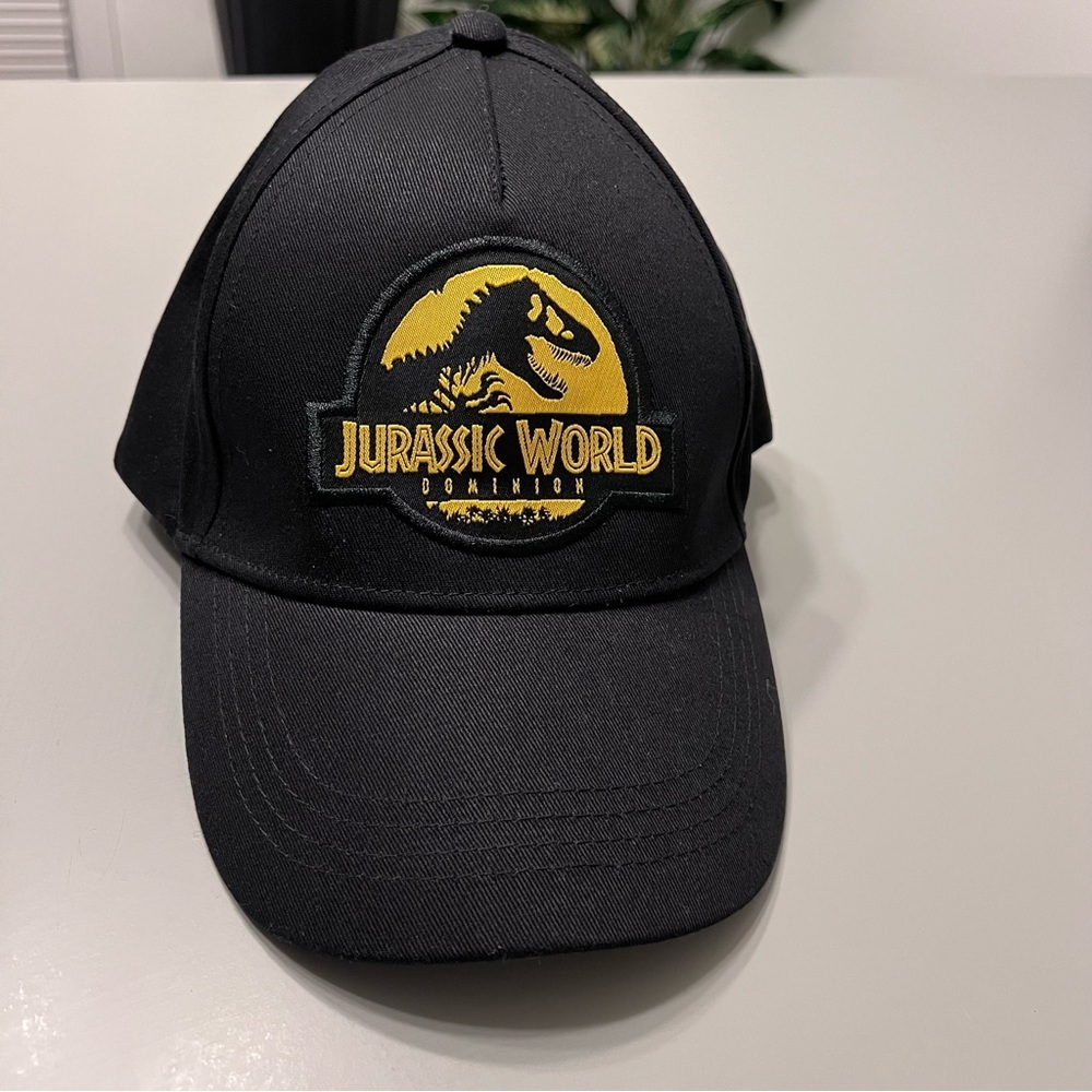 Jurassic World Dominion Black Dinosaur Baseball Cap - Black & Yellow
